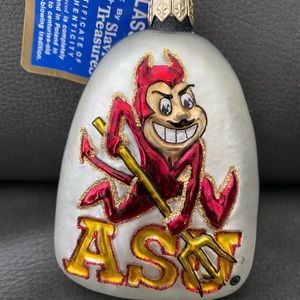 Arizona Sun Devils ASU Mascot Ornament Glasscots by Slavic Treasures Hand Made